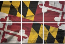 Maryland Distressed Wood Grain Printed Flag   mosaic wall art 6 pieces 8×8″ PhotoSquared photo tiles