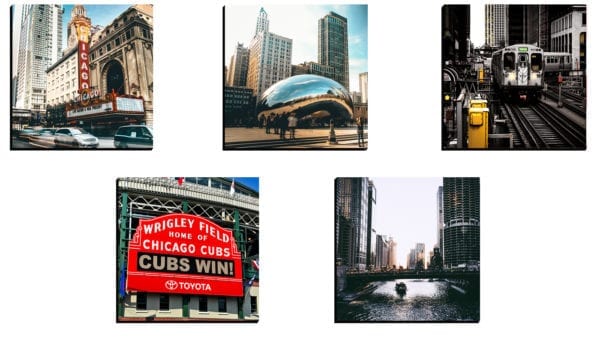 Chicago's Iconic Landmarks on 5 stylish PhotoSquares