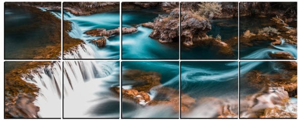 Beautiful Flowing Creek on 5 stylish PhotoSquares