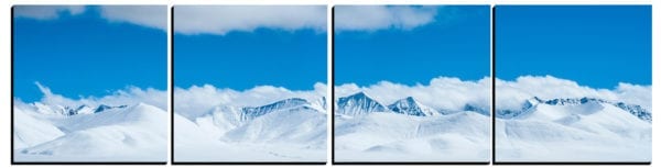 Snowy Mountain Range printed on 4 stylish PhotoSquares
