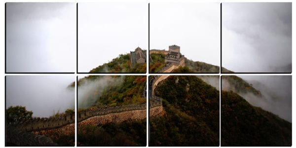 The Great Wall of China through the fog printed on 8 stylish PhotoSquares